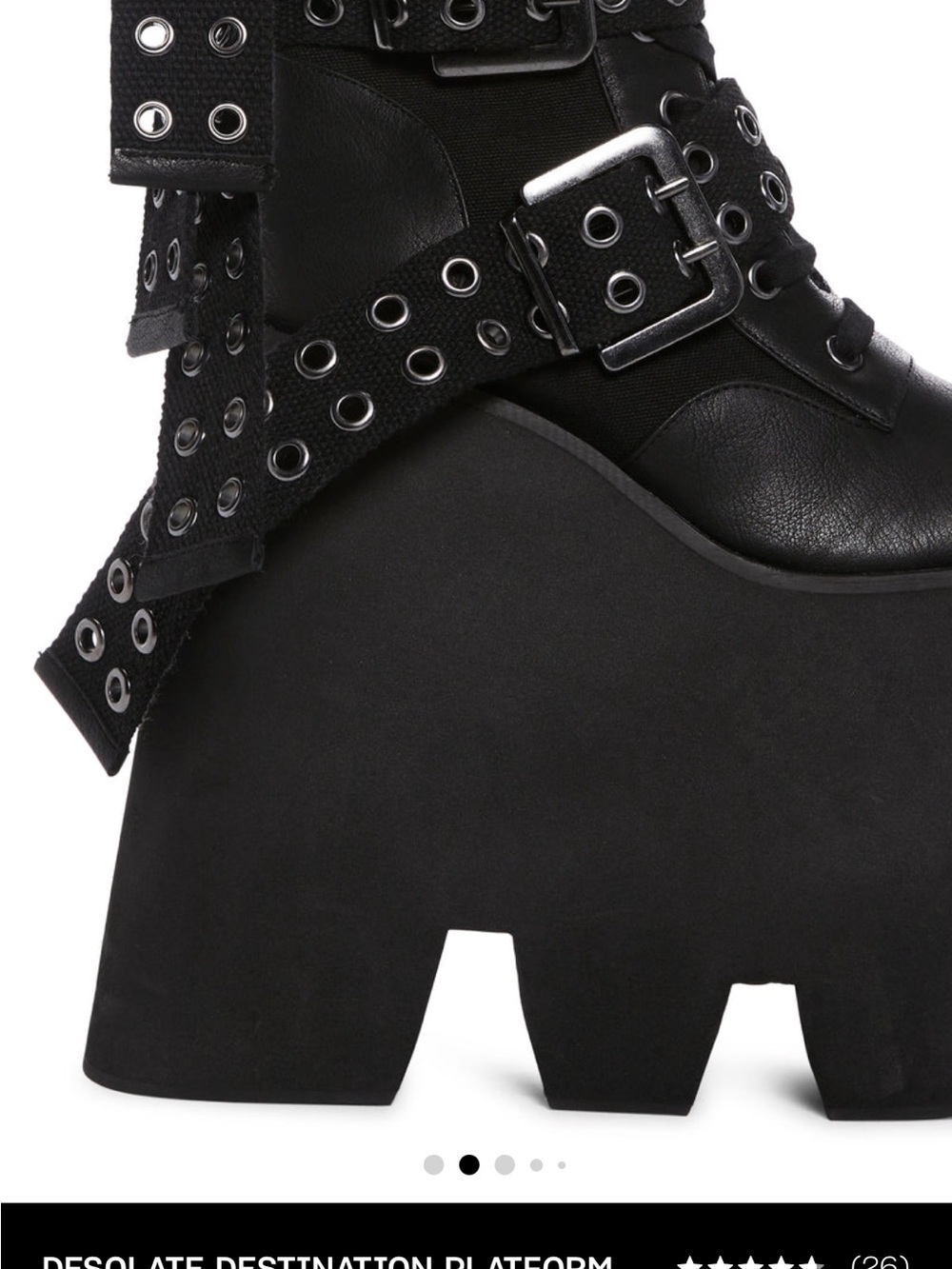 Dolls Kill Black Multi-Buckle Platform Knee Boots - Picture 3 of 5